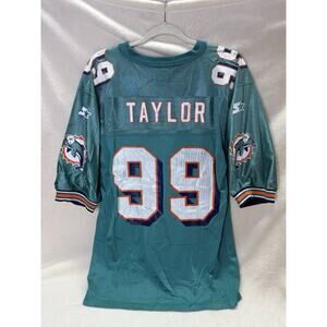 Vintage Jason Taylor Jersey Miami Dolphins Starter Home #99 Men's 48 Large 1995